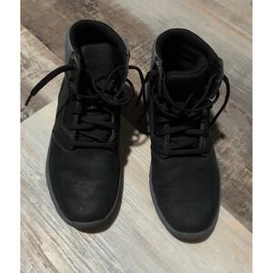 Timberland Kids Black Leather Lace Up Waterproof Boots Size 1 Youth